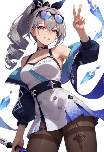 star rail,silver wolf,nurse, pantyhose,mini skirt  - AI generated anime art